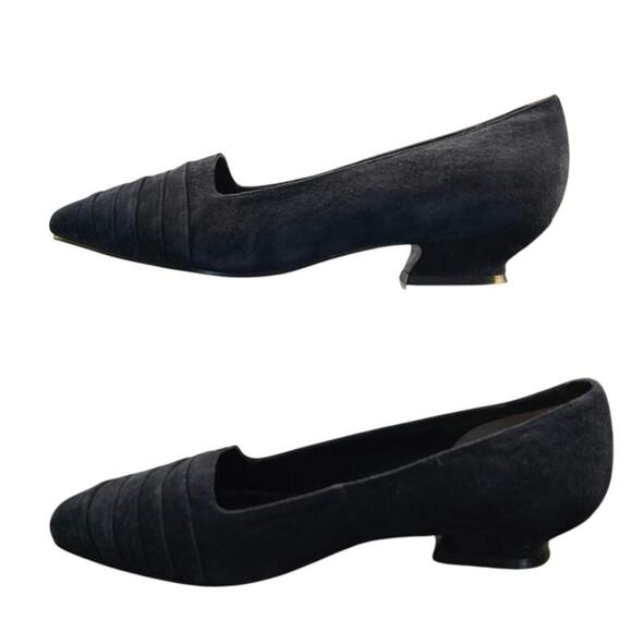 Jasmin Blue Suede Low‎ Heel Pleated Toe Size 9M NiB - Picture 5 of 8